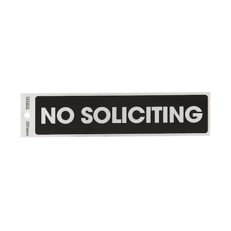 Sunburst Systems Decal No Soliciting 2 in x 8.5 in, Brushed Chrome 5724